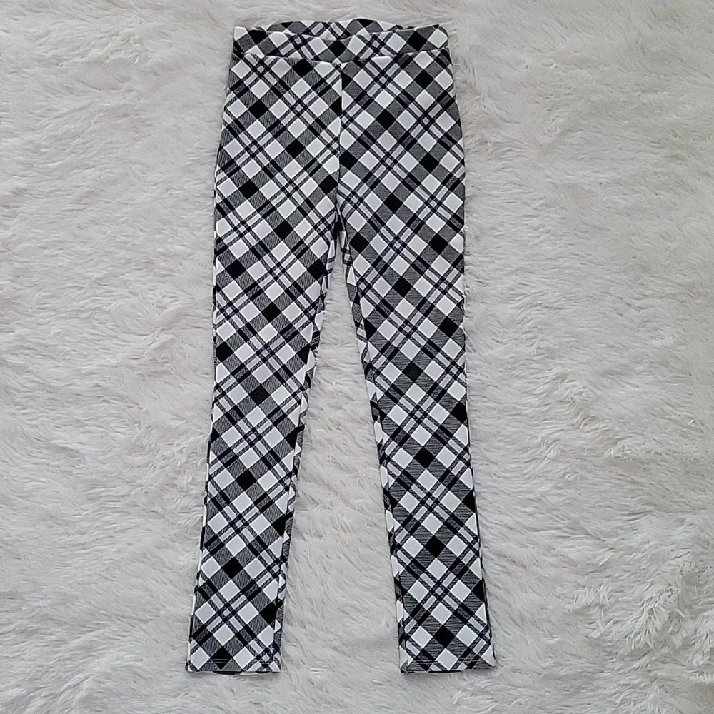 Gymboree Black & White Winter Plaid Dress/Pants Set Size 8/10 Girls